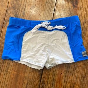 AussieBum white and blue swim trunks size large